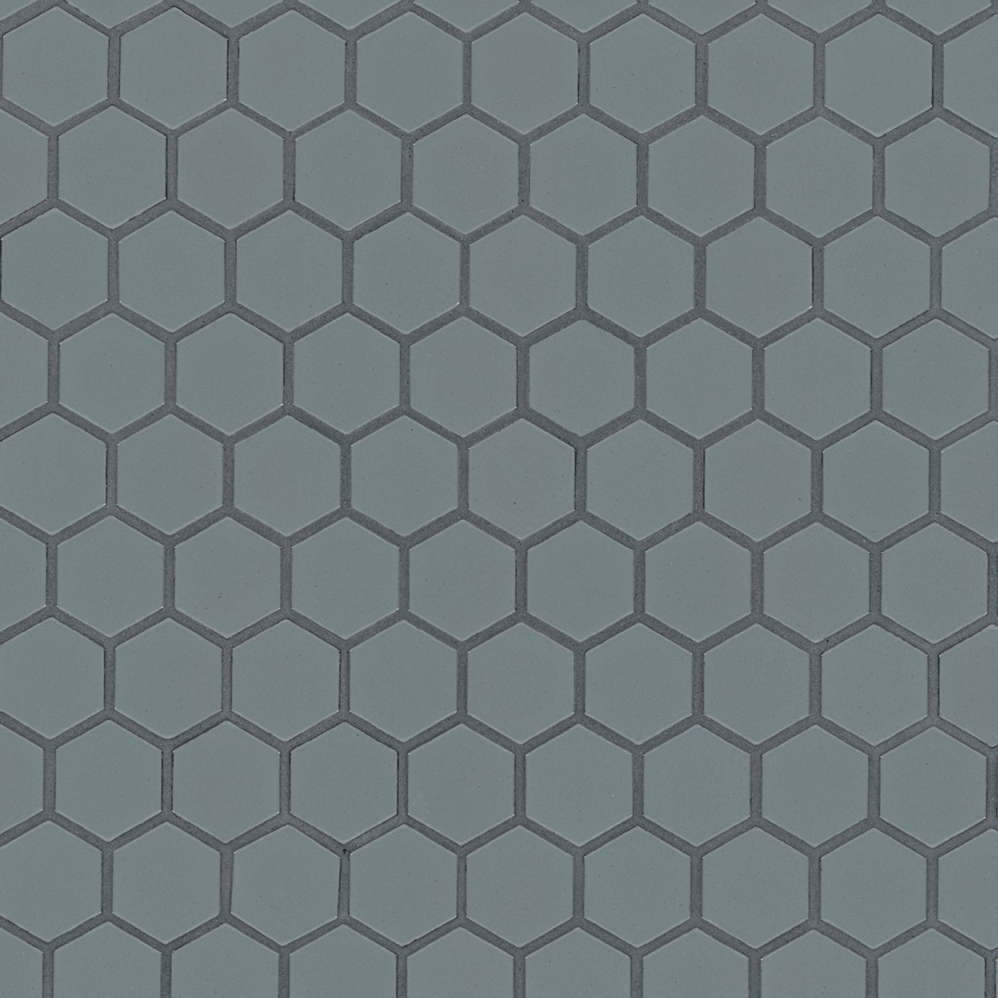 1 1/2'' Cielo Hexagon Mosaic Solid-Color Glossy Smooth Porcelain Tile Gray Blue