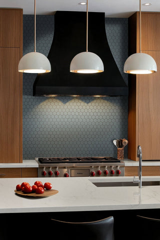 Gray Blue - 1" Cielo Hexagon Mosaic Solid-Color Glossy Smooth Porcelain Tile