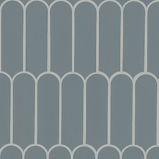 12x12 Cielo Picket Mosaic Solid-Color Glossy Smooth Porcelain Tile Gray Blue