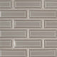 2x6 Dove Mosaic Solid-Color Glossy Smooth Ceramic Tile Taupe Gray