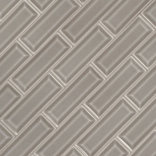 Taupe Gray - 2x6 Dove Mosaic Solid-Color Glossy Smooth Ceramic Tile