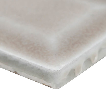 2x6 Dove Mosaic Solid-Color Glossy Smooth Ceramic Tile Taupe Gray