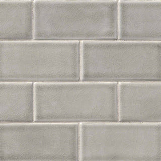 3x6 Dove Natural-Look Glossy Textured Ceramic Tile