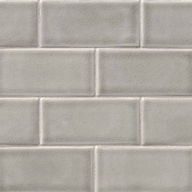 3X6 Dove Natural-Look Glossy Textured Ceramic Tile Soft Gray