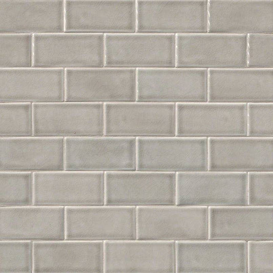 Soft Gray - 3x6 Dove Natural-Look Glossy Textured Ceramic Tile