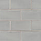 3x6 Morning Solid-Color Glossy Smooth Ceramic Tile Pale Gray