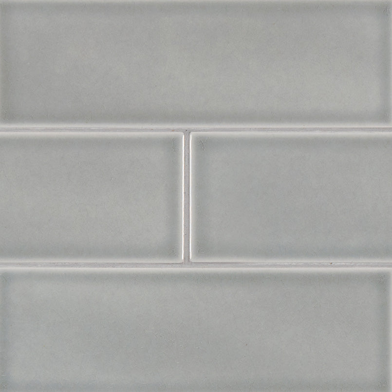4x12 Morning Solid-Color Glossy Smooth Ceramic Tile Light Gray