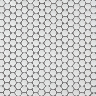 12x12 Penny Circle Penny Round Mosaic Solid-Color Matte Smooth Porcelain Tile