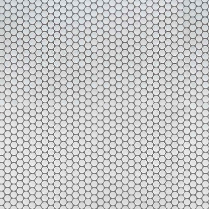 12x12 Penny Circle Penny Round Mosaic Solid-Color Matte Smooth Porcelain Tile Soft White