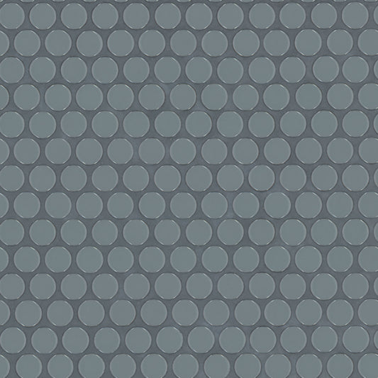 12x12 Cielo Circle Penny Round Mosaic Solid-Color Glossy Smooth Porcelain Tile Gray Blue