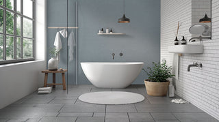 Gray Blue - 12x12 Cielo Circle Penny Round Mosaic Solid-Color Glossy Smooth Porcelain Tile