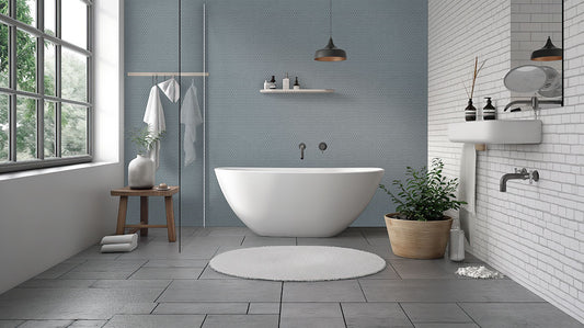 12x12 Cielo Circle Penny Round Mosaic Solid-Color Glossy Smooth Porcelain Tile