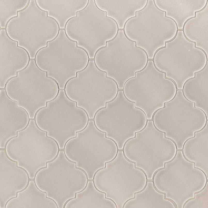 12x12 Portico Arabesque Mosaic Solid-Color Glossy Smooth Ceramic Tile Cream Beige