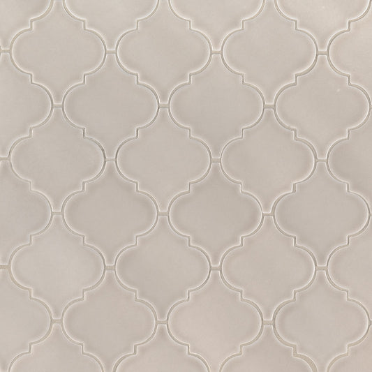 12x12 Portico Arabesque Mosaic Solid-Color Glossy Smooth Ceramic Tile Cream Beige