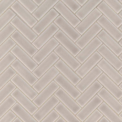 12x12 Portico Mosaic Solid-Color Glossy Smooth Ceramic Tile Cream Beige