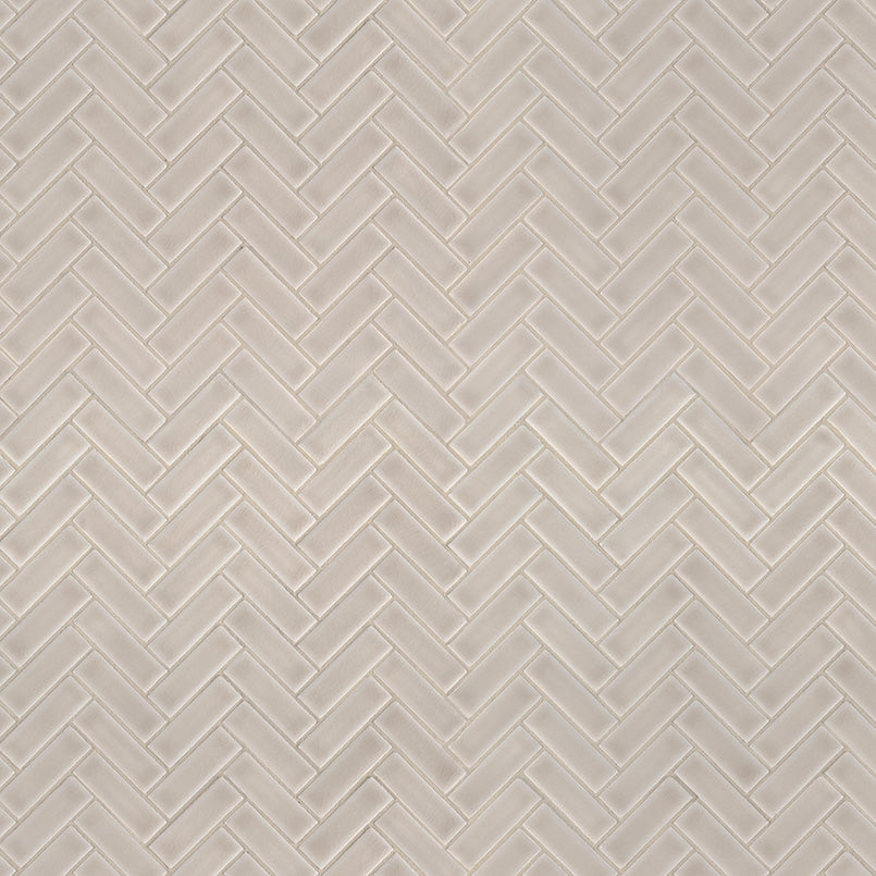 12x12 Portico Mosaic Solid-Color Glossy Smooth Ceramic Tile Cream Beige