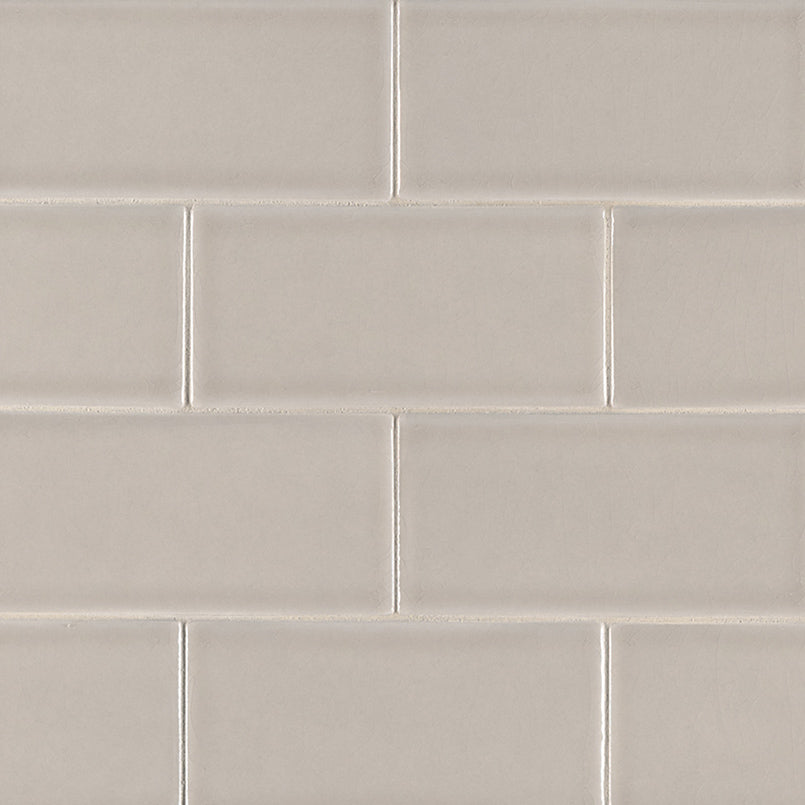 3X6 Portico Solid-Color Glossy Smooth Ceramic Tile Cream Beige