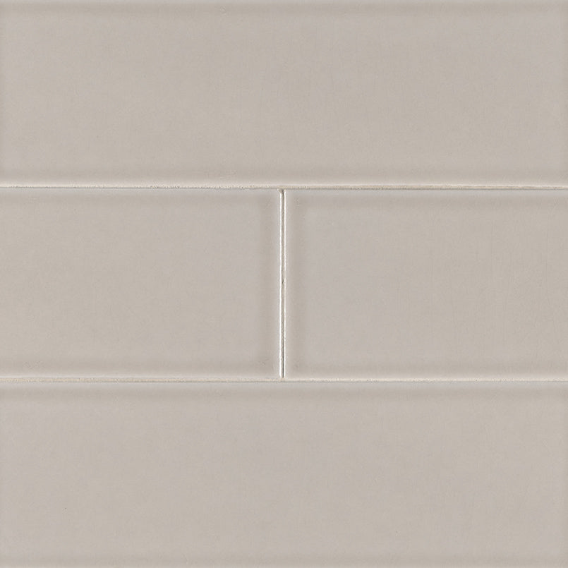 4x12 Portico Solid-Color Glossy Smooth Ceramic Tile Cream Beige