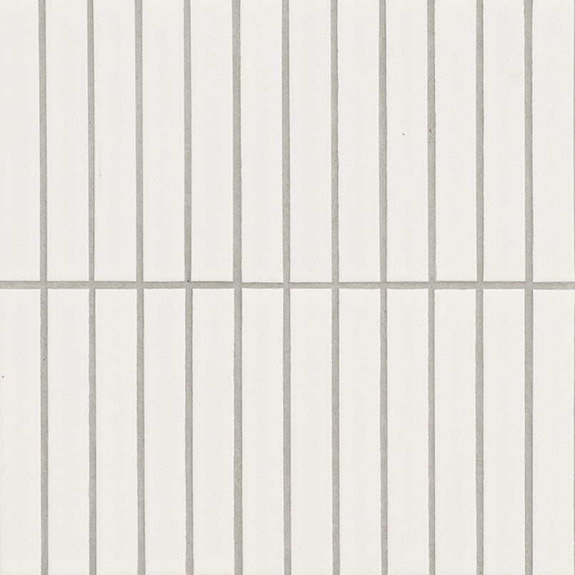 1x6 Domino Patterned Solid-Color Matte Smooth Porcelain Tile Off White