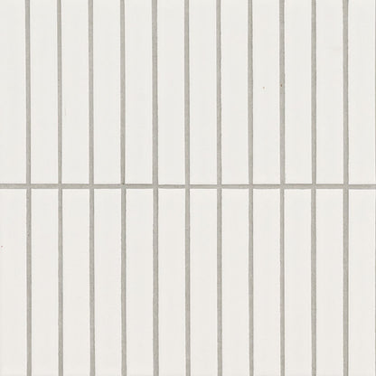 1x6 Domino Patterned Solid-Color Matte Smooth Porcelain Tile Off White