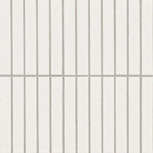 1x6 Domino Patterned Solid-Color Matte Smooth Porcelain Tile Off White