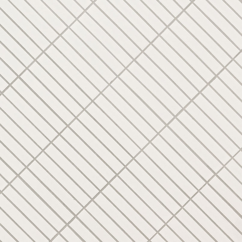 1x6 Domino Patterned Solid-Color Matte Smooth Porcelain Tile Off White