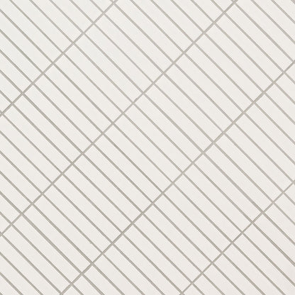 1x6 Domino Patterned Solid-Color Matte Smooth Porcelain Tile Off White