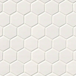 12x12 Gloss Hexagon Mosaic Solid-Color Glossy Smooth Porcelain Tile