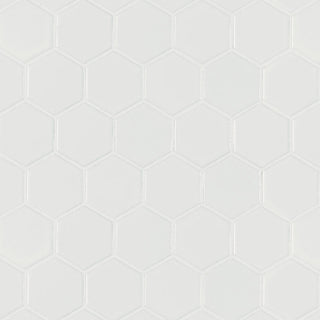12x12 Domino Hexagon Mosaic Solid-Color Matte Smooth Porcelain Tile