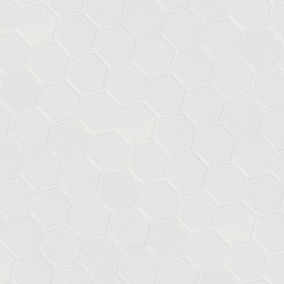 Pure White - 12x12 Domino Hexagon Mosaic Solid-Color Matte Smooth Porcelain Tile