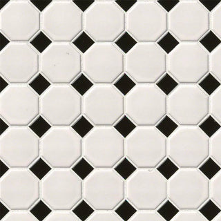 12x12 Domino Octagon Solid-Color Matte Smooth Porcelain Tile