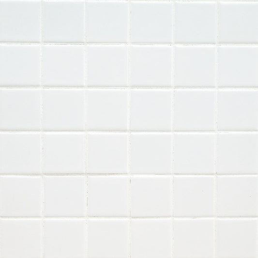 Black White - 2x2 Domino Mosaic Solid-Color Matte Smooth Porcelain Tile
