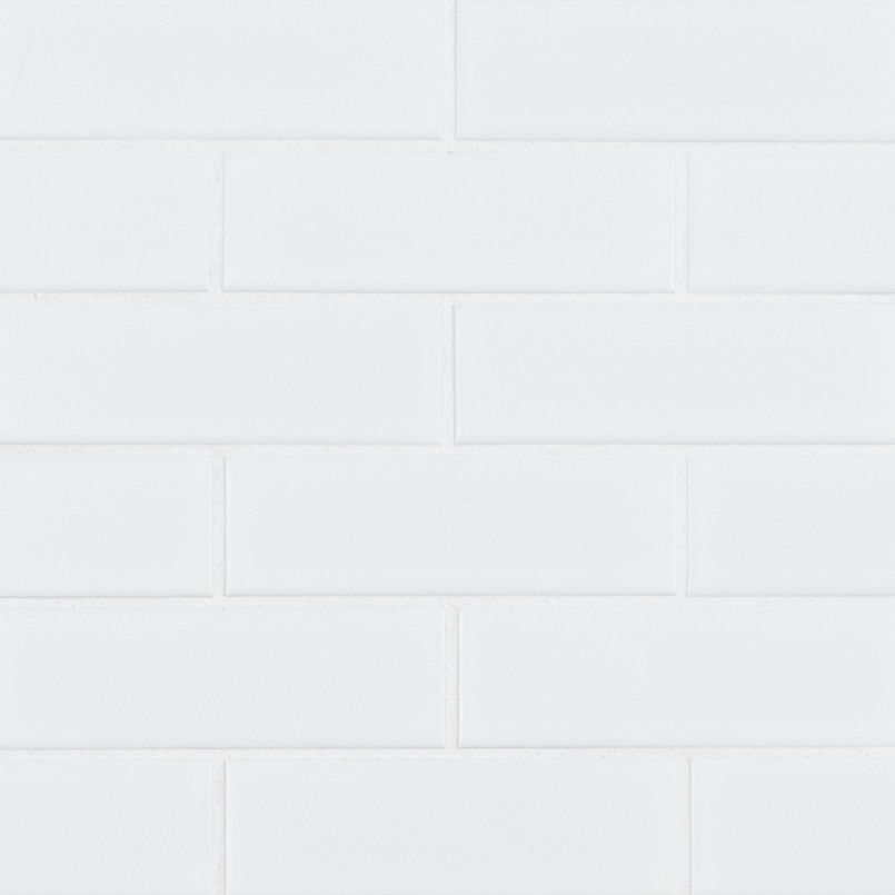 2x6 Retro Bianco Solid-Color Matte Smooth Porcelain Tile Bright White
