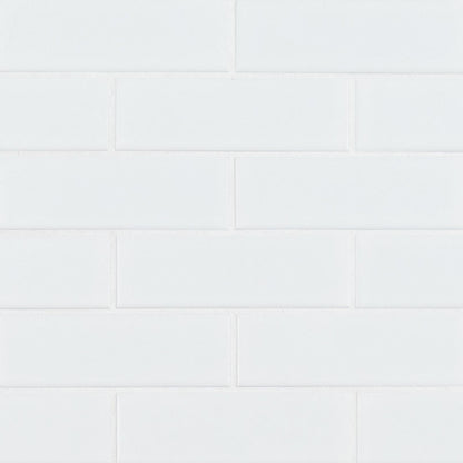 2x6 Retro Bianco Solid-Color Matte Smooth Porcelain Tile Bright White
