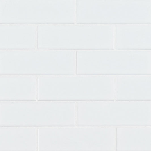 2x6 Retro Bianco Solid-Color Matte Smooth Porcelain Tile Bright White