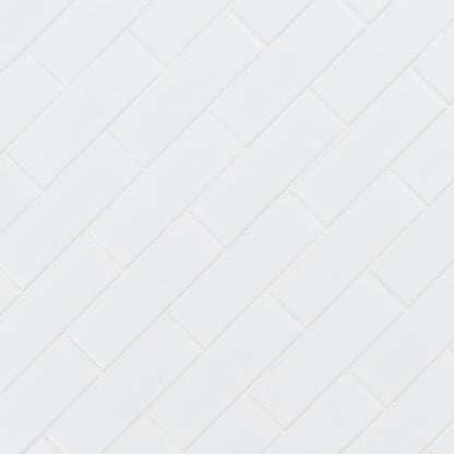 2x6 Retro Bianco Solid-Color Matte Smooth Porcelain Tile Bright White