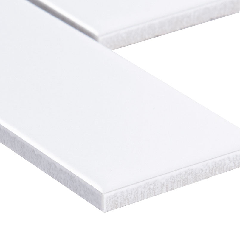 2x6 Retro Bianco Solid-Color Matte Smooth Porcelain Tile Bright White