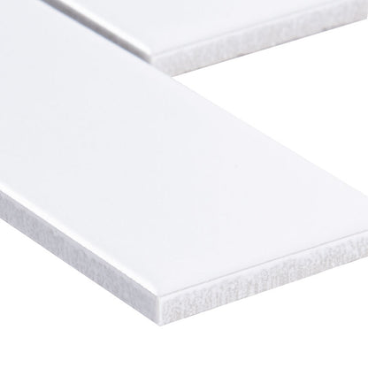 2x6 Retro Bianco Solid-Color Matte Smooth Porcelain Tile Bright White