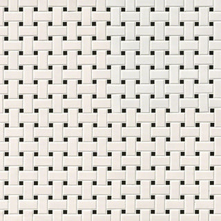 White Black - 12x12 Domino Square & Rectangle Basketweave Mosaic Solid-Color Matte Smooth Porcelain Tile