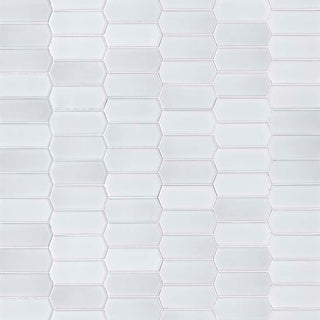 12x12 Domino Picket Mosaic Solid-Color Glossy Smooth Porcelain Tile