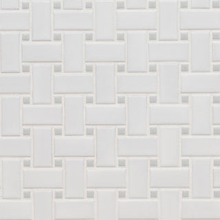 12x12 Gloss Basketweave Mosaic Solid-Color Matte Smooth Porcelain Tile