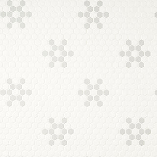 1'' White Hexagon Mosaic Solid-Color Matte Smooth Porcelain Tile