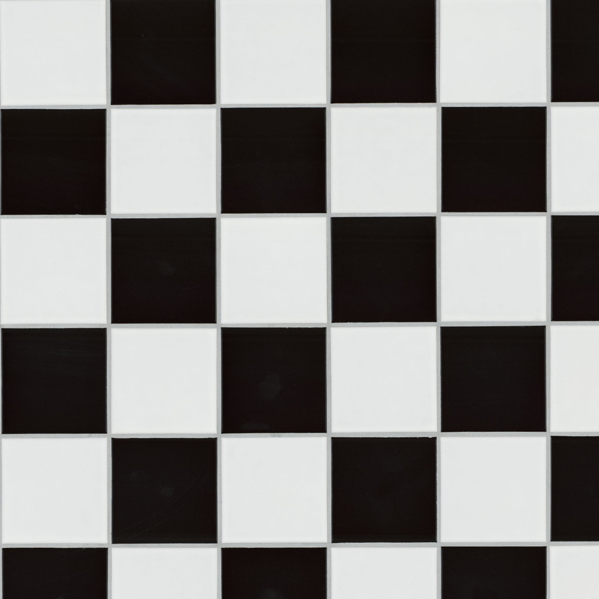 4'' Domino Solid-Color Matte Smooth Porcelain Tile White Black