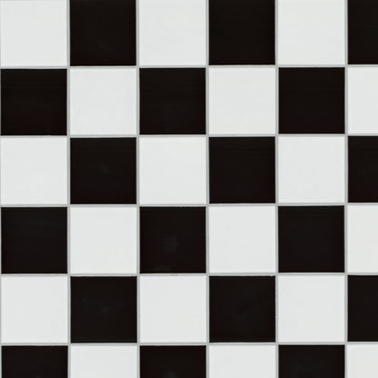 4'' Domino Solid-Color Matte Smooth Porcelain Tile White Black