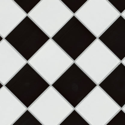 4'' Domino Solid-Color Matte Smooth Porcelain Tile White Black