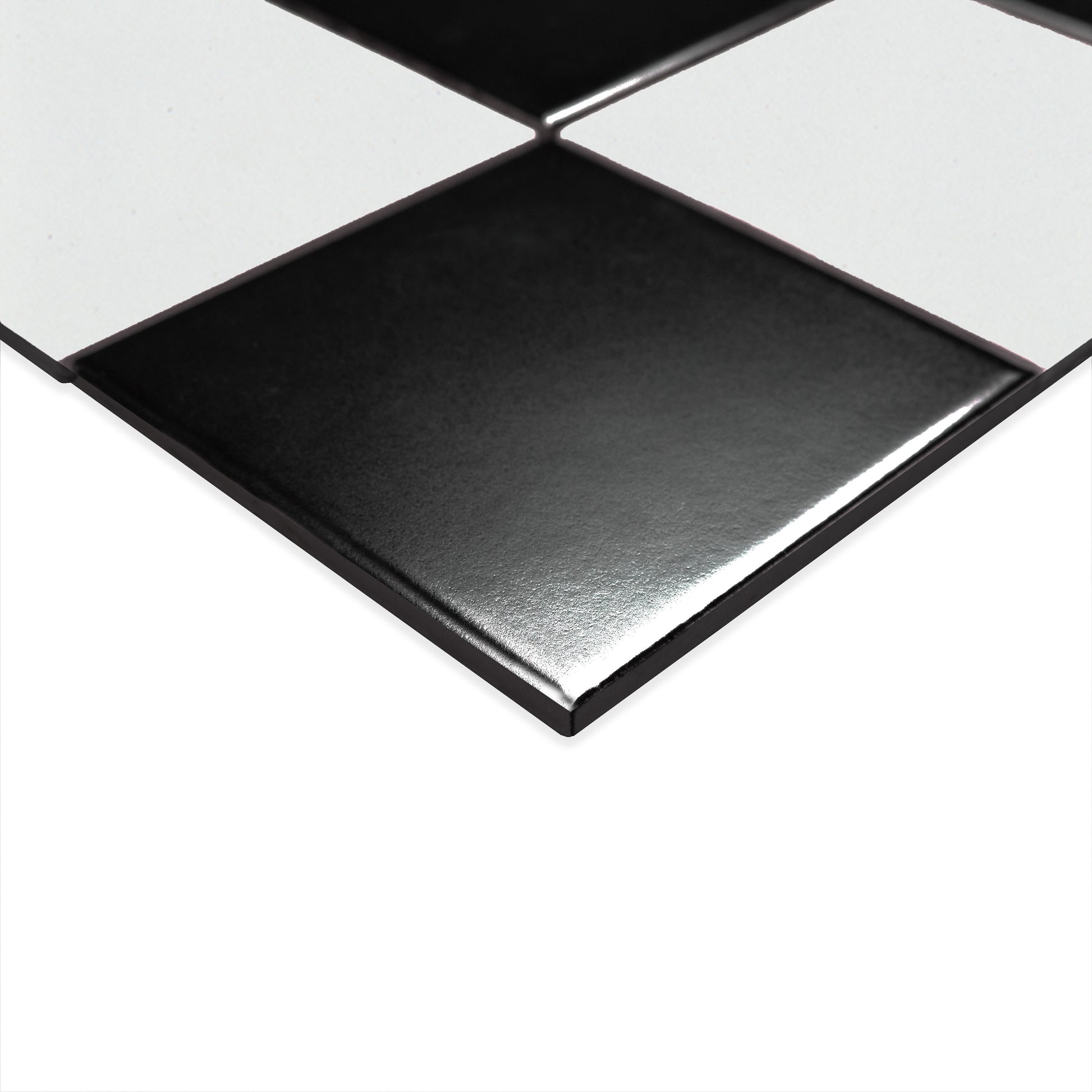 4'' Domino Solid-Color Matte Smooth Porcelain Tile White Black
