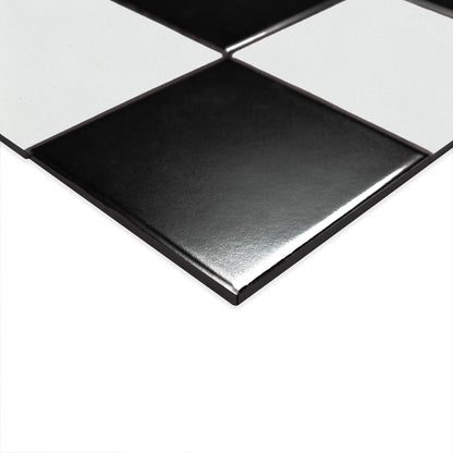 4'' Domino Solid-Color Matte Smooth Porcelain Tile White Black