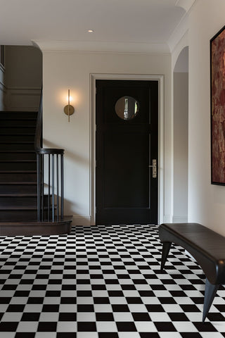 White Black - 4x4 Domino Solid-Color Matte Smooth Porcelain Tile