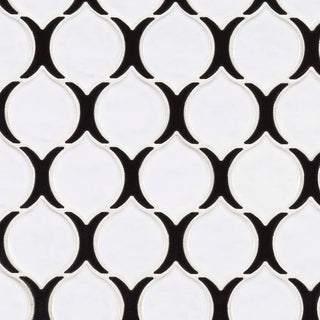 12x12 Teardrop Arabesque Mosaic Natural-Look Glossy Smooth Porcelain Tile
