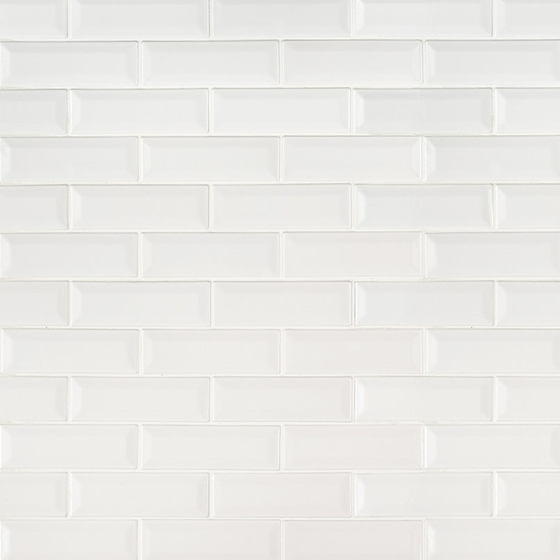 2x6 Whisper Mosaic Solid-Color Glossy Smooth Ceramic Tile Pure White